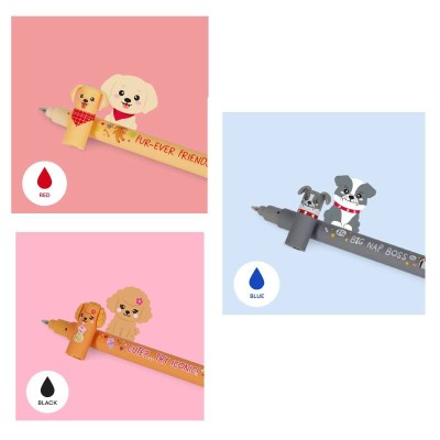 LEGAMI SET OF 3 ERASABLE GEL PENS 0.7mm FUR-EVER FRIENDS(RED/BLUE/BLACK)