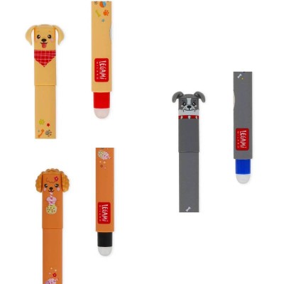 LEGAMI SET OF 3 ERASABLE GEL PENS 0.7mm FUR-EVER FRIENDS(RED/BLUE/BLACK)