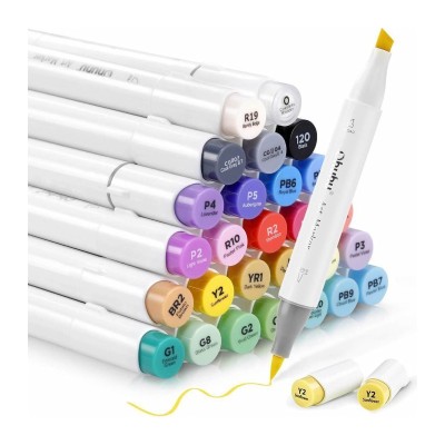 ΣΕΤ OHUHU HONOLULU ALCOHOL MARKERS 24 BASIC TONES(BRUSH&CHISEL)