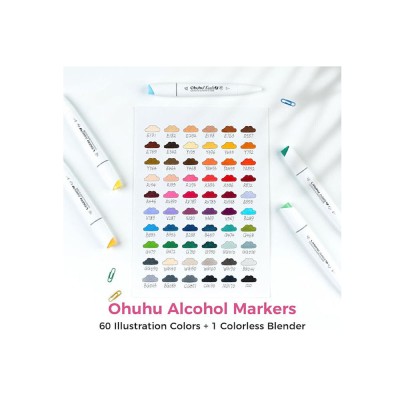 OHUHU ALCOHOL MARKERS BRUSH&CHISEL KAALA MANGA 60τμχ.
